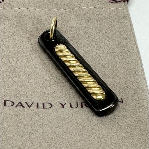 David Yurman Jewelry - David Yurman 18K Gold / Titanium Ingot Dog Tag Enhancer Pendant